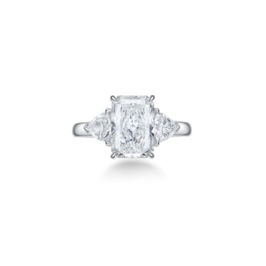 Trine Three Stone Radiant Diamond Ring