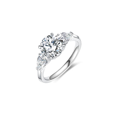 Trine Three Stone Round Diamond Ring