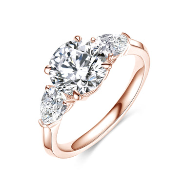 Trine Three Stone Round Diamond Ring