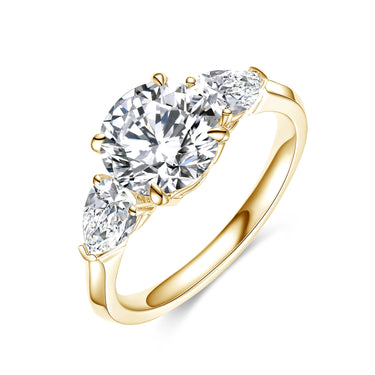 Trine Three Stone Round Diamond Ring