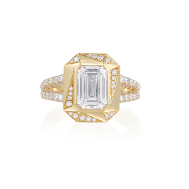 Facet Pulse Pavé Band Diamond Ring