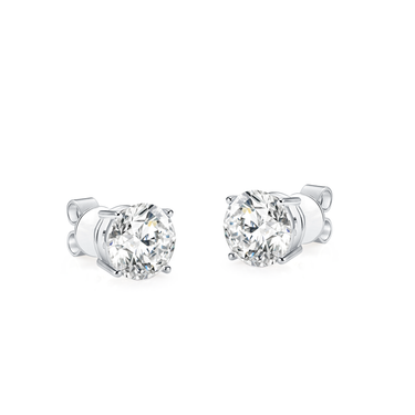 Orbit Solitaire Round Earring Studs, 0.5ct